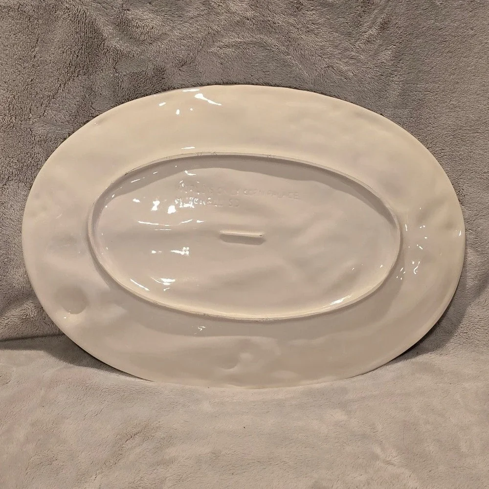 Worlds Only Corn Palace Mitchell SD Harvest Ceramic Oval Serving Platter 16 x 11